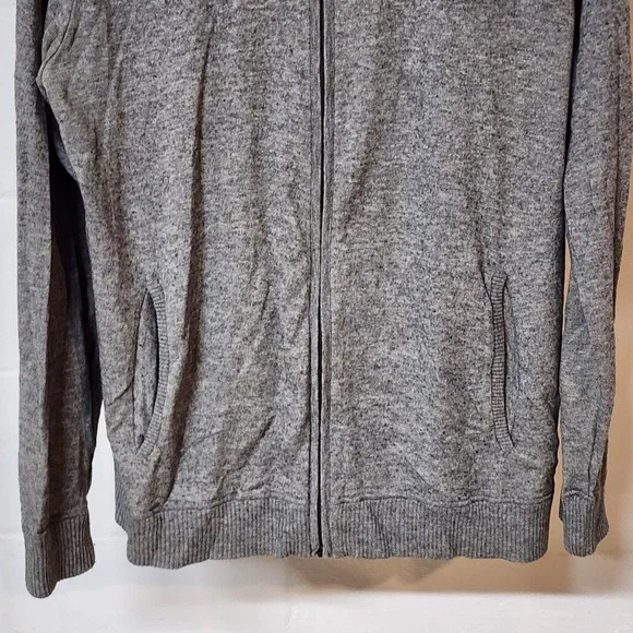 The North Face Mens XL TG Grey Speckled Knit Zip Up Jacket Full Zip Pockets Wool - Picture 5 of 10
